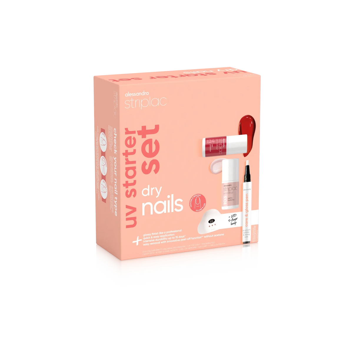 STRIPLAC UV STARTER SET DRY NAILS  dviejų spalvų rinkinys sausiems nagams