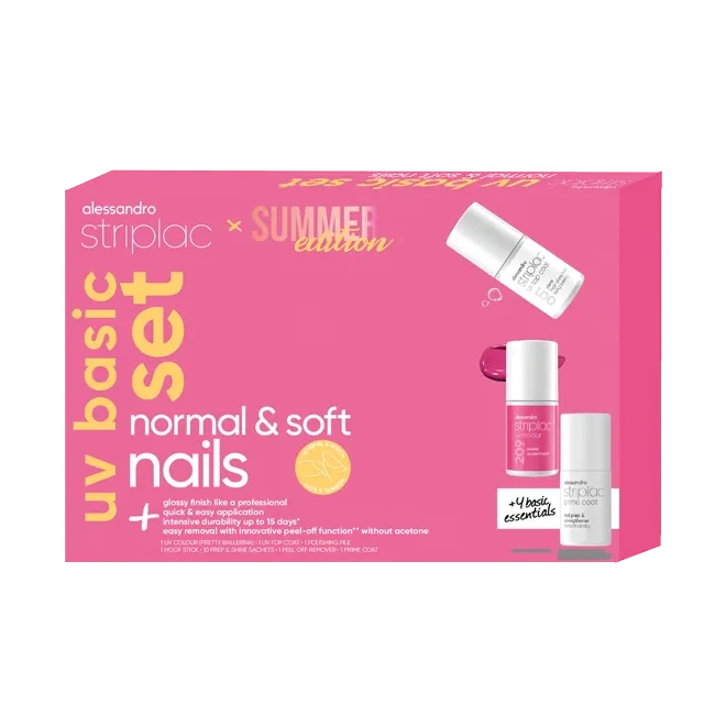 STRIPLAC UV BASIC SET Rinkinys minkštiems nagams