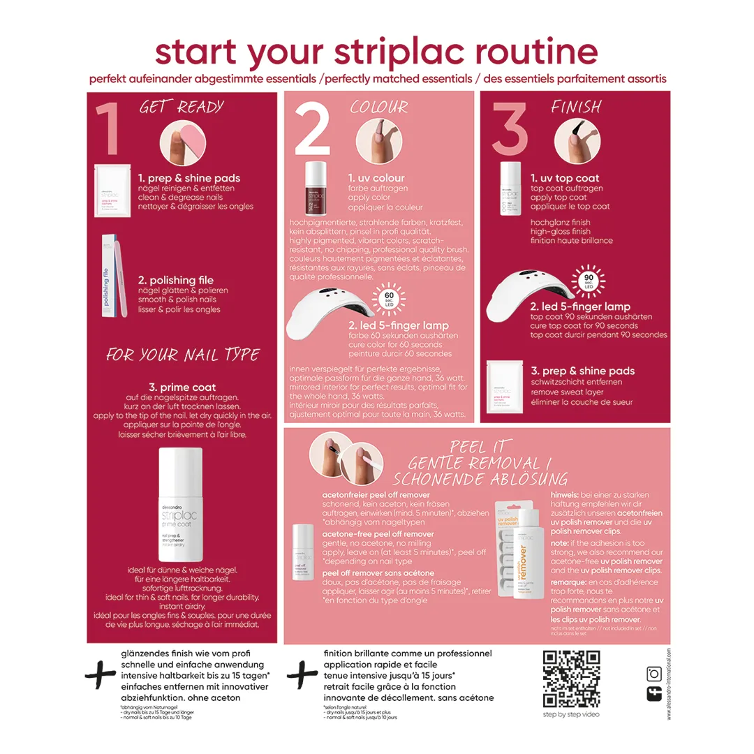 STRIPLAC UV STARTER SET NORMAL / SOFT NAILS riboto leidimo rinkinys