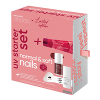 STRIPLAC UV STARTER SET NORMAL / SOFT NAILS riboto leidimo rinkinys